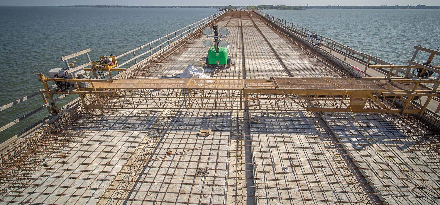 concrete wire mesh along SH 334 Bridge