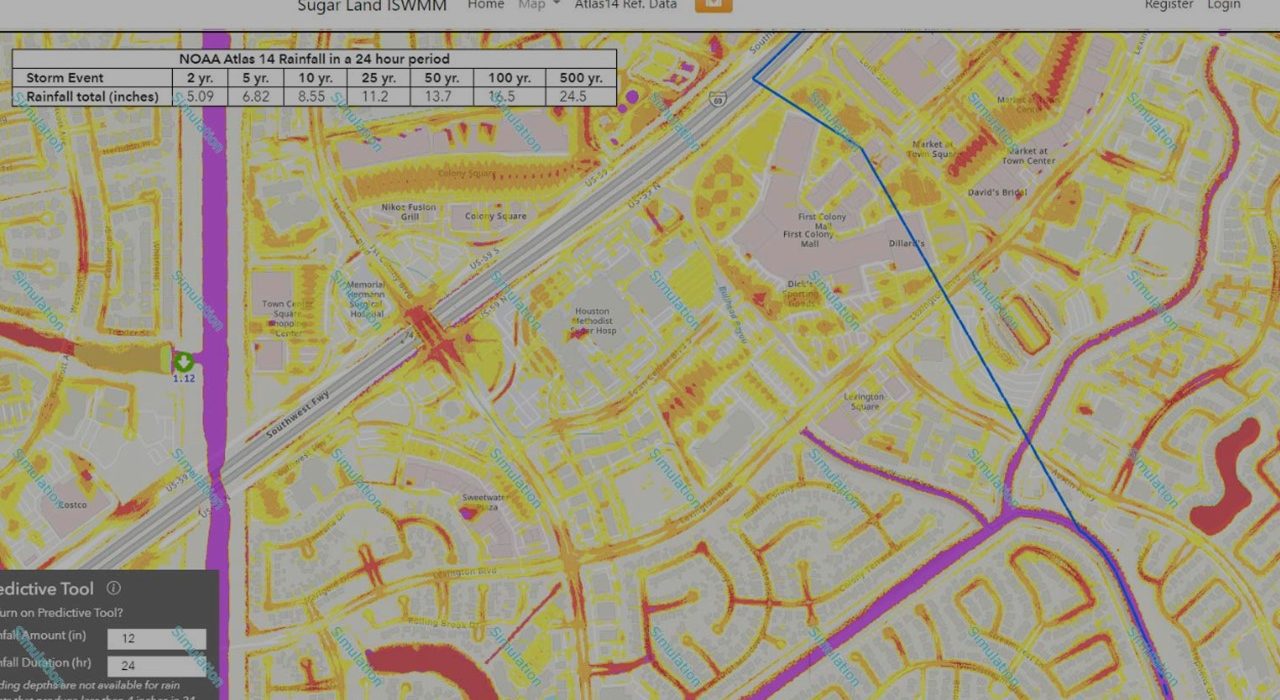 colorful integrated stormwater management model (ISWMM) for Sugar Land, Texas