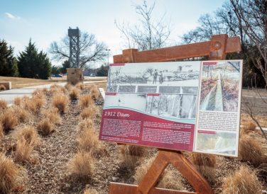 park signage at Historic Water Station Park in Allen, TX